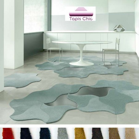 Dalle de tapis design modulable Scale Living forme Bloom par Vorwerk Dalle de tapis design modulable Scale Living forme Bloom par Vorwerk