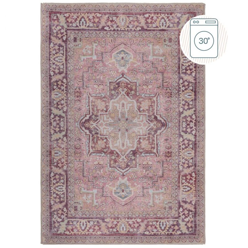 Tapis classique lavable machine rose Windsor