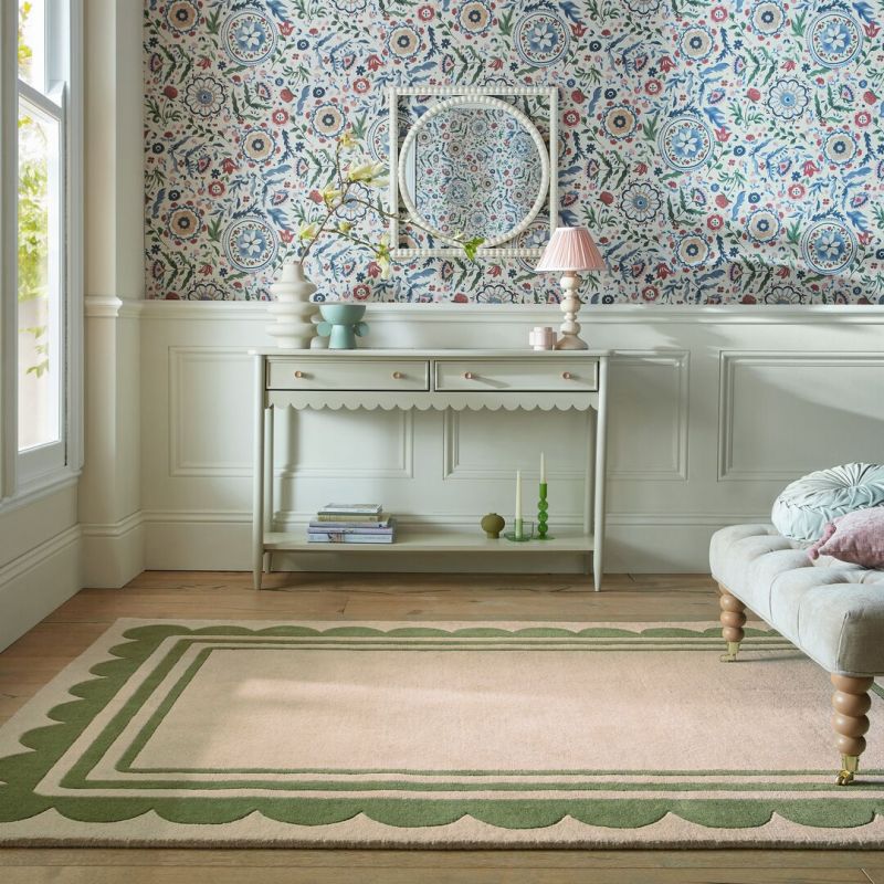 Tapis en laine vert Lois ambiance