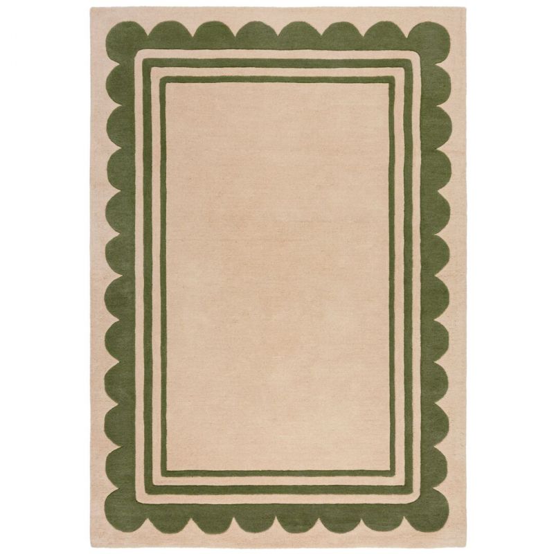Tapis en laine vert Lois