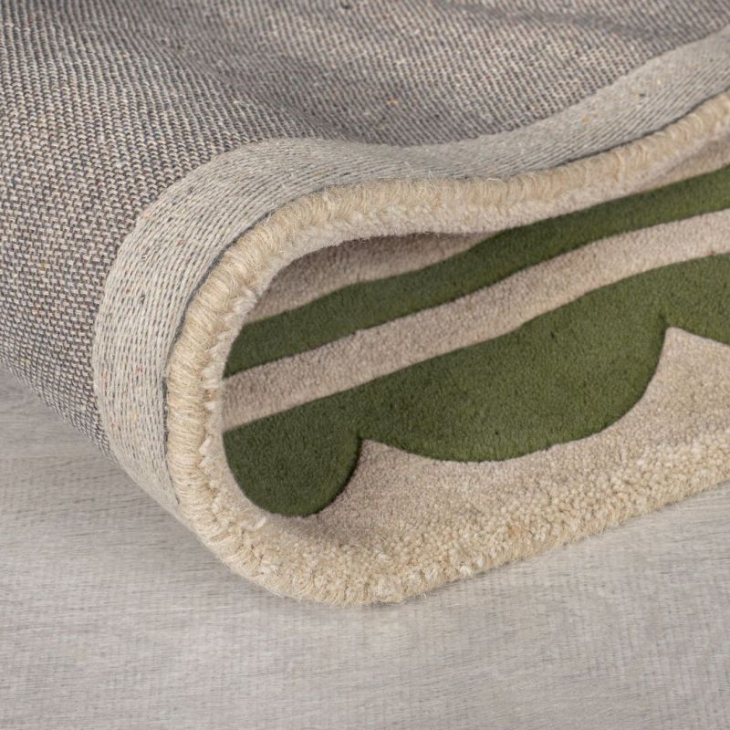 Tapis en laine vert Lois dos