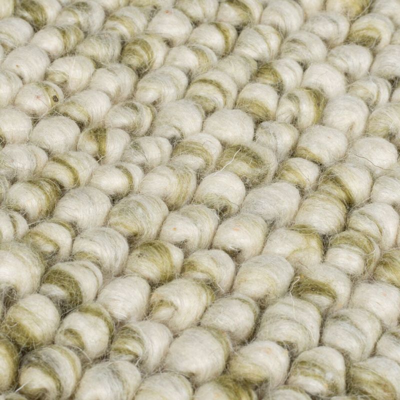 Tapis en laine effet bulles Vert chiné Minerals detail