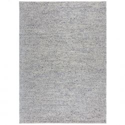 Tapis en laine effet bulles bleu chiné Minerals