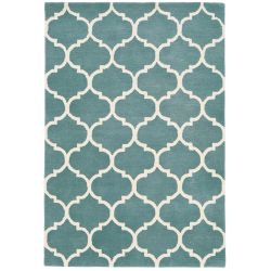 Tapis contemporain Picpus bleu vert céladon