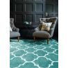 Tapis contemporain Picpus bleu vert céladon