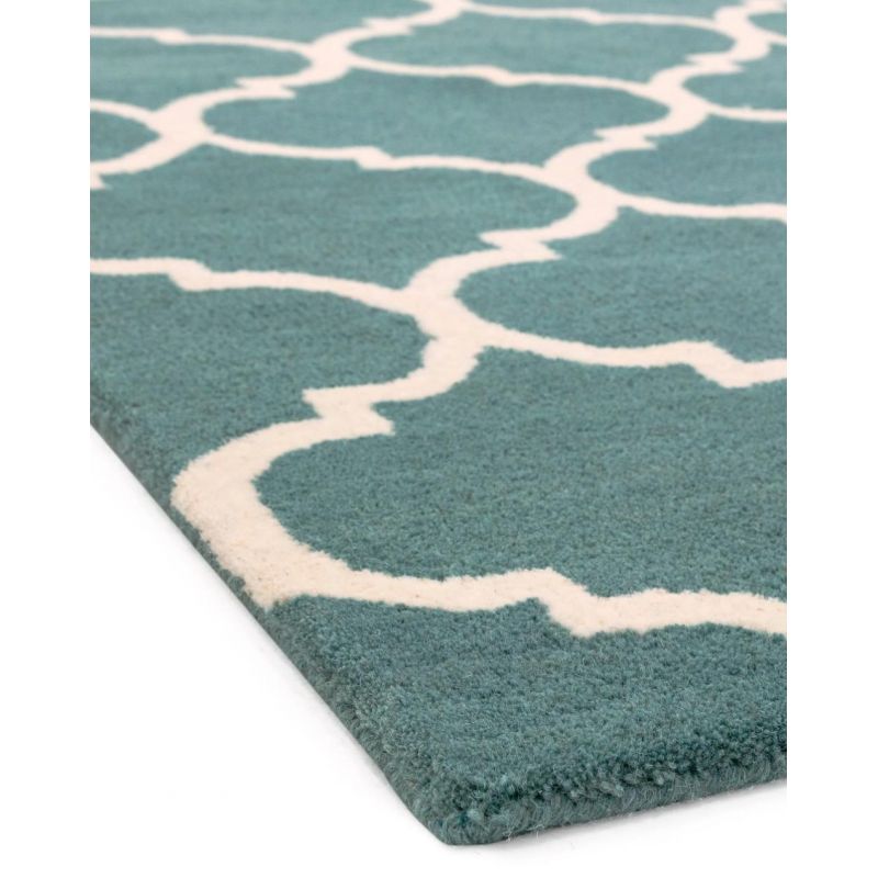 Tapis contemporain Picpus bleu vert céladon