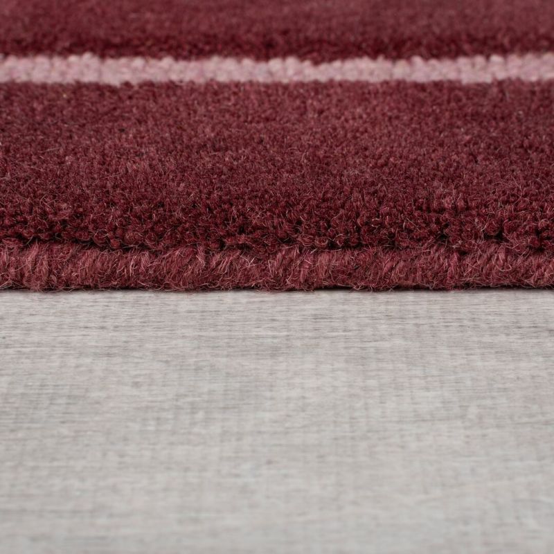Tapis en laine forme originale rouge Split epaisseur