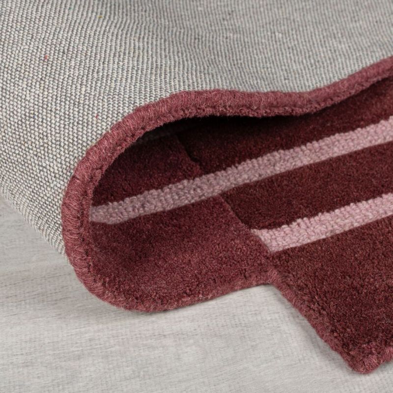 Tapis en laine forme originale rouge Split dos