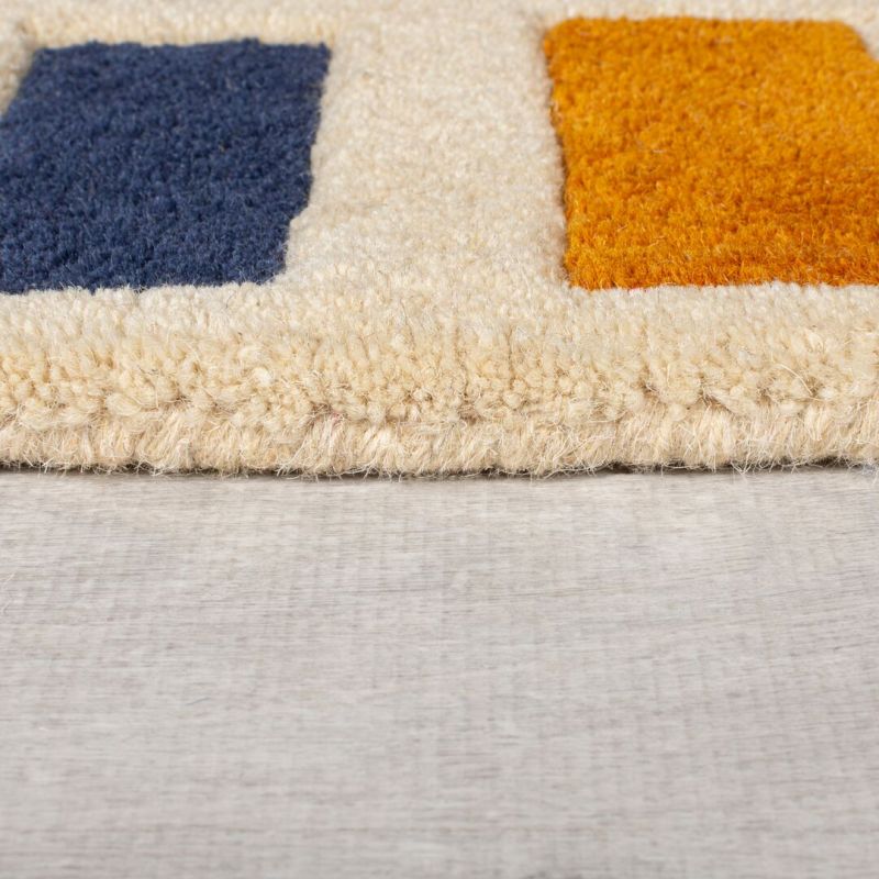 Tapis moderne multicolore Retro Blocks epaisseur