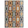 Tapis moderne bleu Retro Blocks