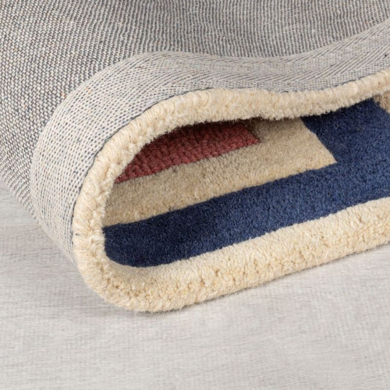 Tapis moderne multicolore Retro Blocks dos