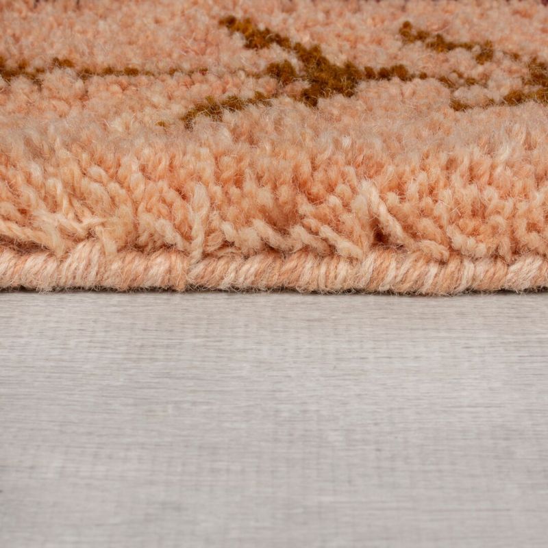 Tapis berbere epais en pure laine orange Sahara