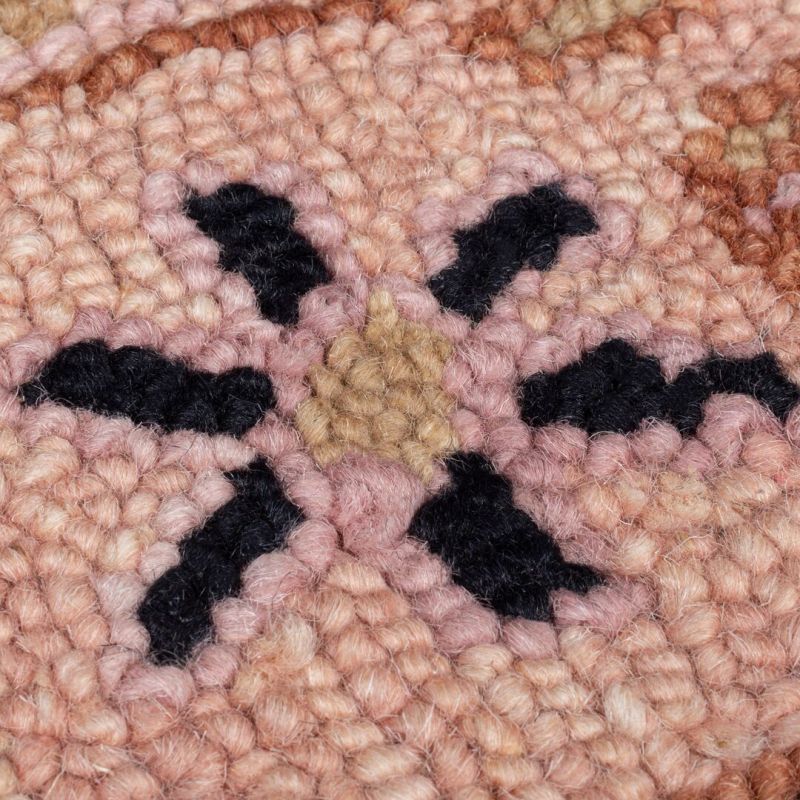 Tapis en laine fleuri bleu et rouge Blossom motif