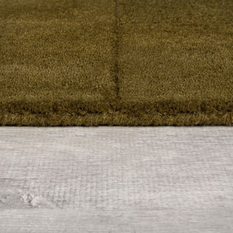 Tapis de couloir en laine vert Checkerboard epaisseur