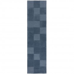 Tapis en laine bleu Checkerboard couloir