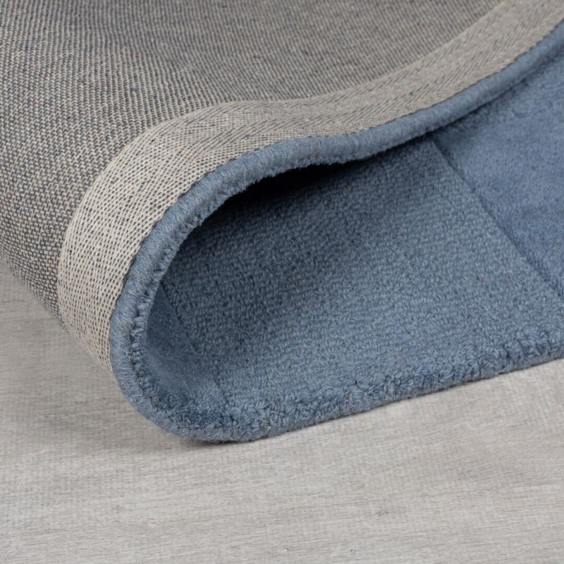 Tapis en laine bleu Checkerboard dos