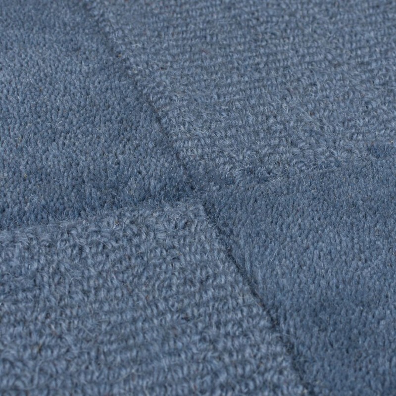 Tapis en laine bleu Checkerboard detail