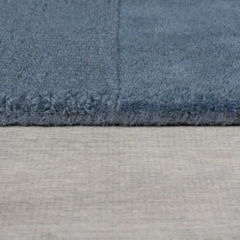 Tapis en laine bleu Checkerboard epaisseur