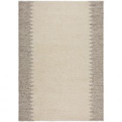 Tapis en laine effet relief beige Minerals Border