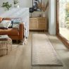 Tapis en laine effet relief beige Minerals Border runner