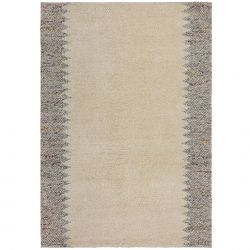 Tapis en laine effet relief gris Minerals Border