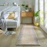 Tapis en laine effet relief gris Minerals Border couloir