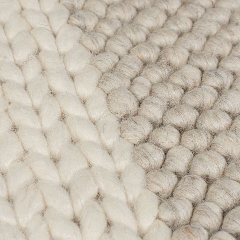 Tapis en laine beige Patchwork  detail