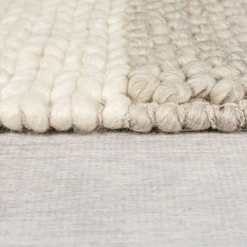 Tapis en laine beige Patchwork  epaisseur