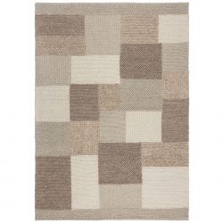 Tapis en laine beige Patchwork