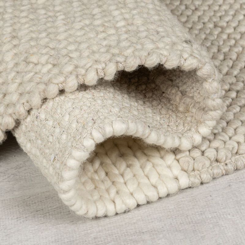 Tapis en laine beige Patchwork  dos