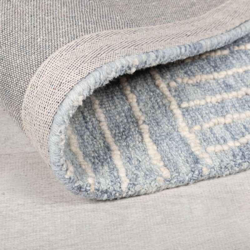 Tapis original en laine bleu Check dos