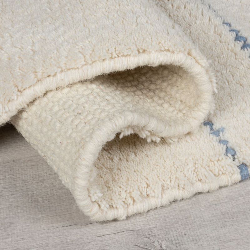 Tapis moderne en laine blanc Dottiegeometric dos