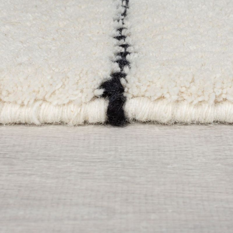 Tapis moderne en laine blanc Dottielinear