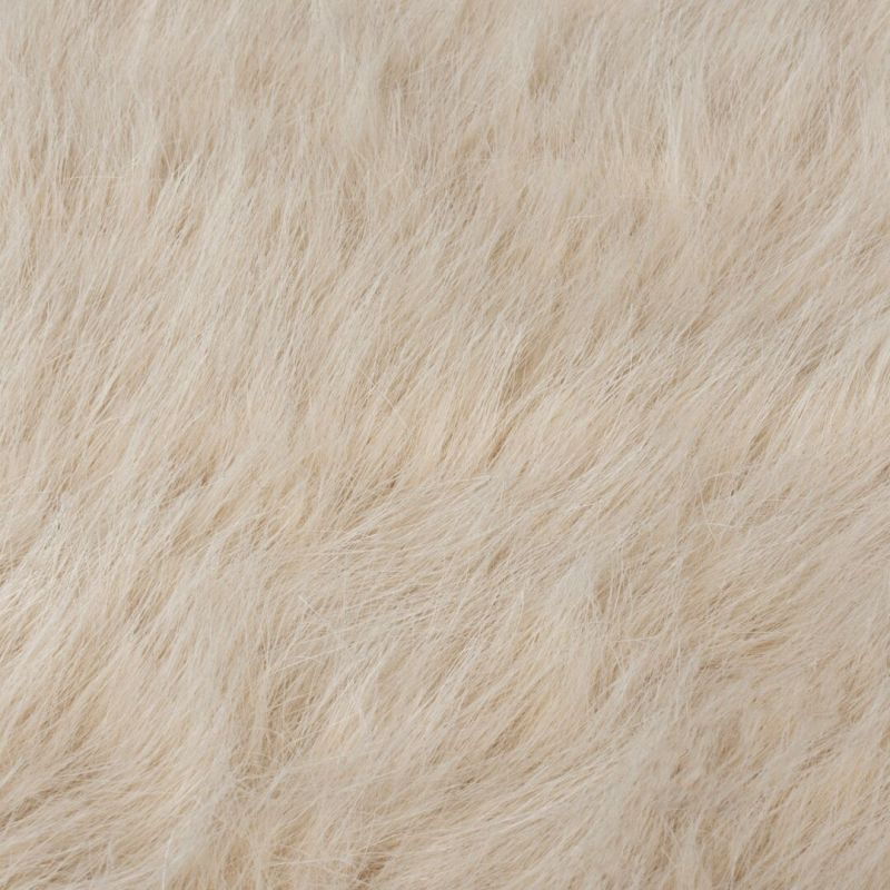 Tapis fausse fourrure effet gaufré beige Waffle detail
