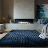 Tapis fausse fourrure effet gaufré bleu Waffle salon