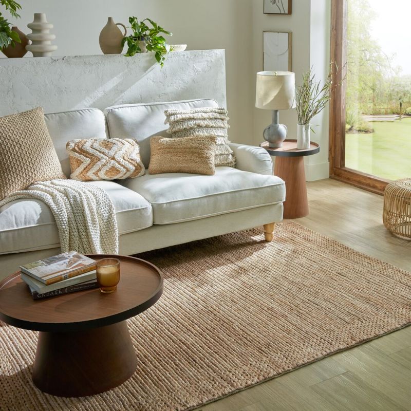 Tapis tressé en jute Border salon