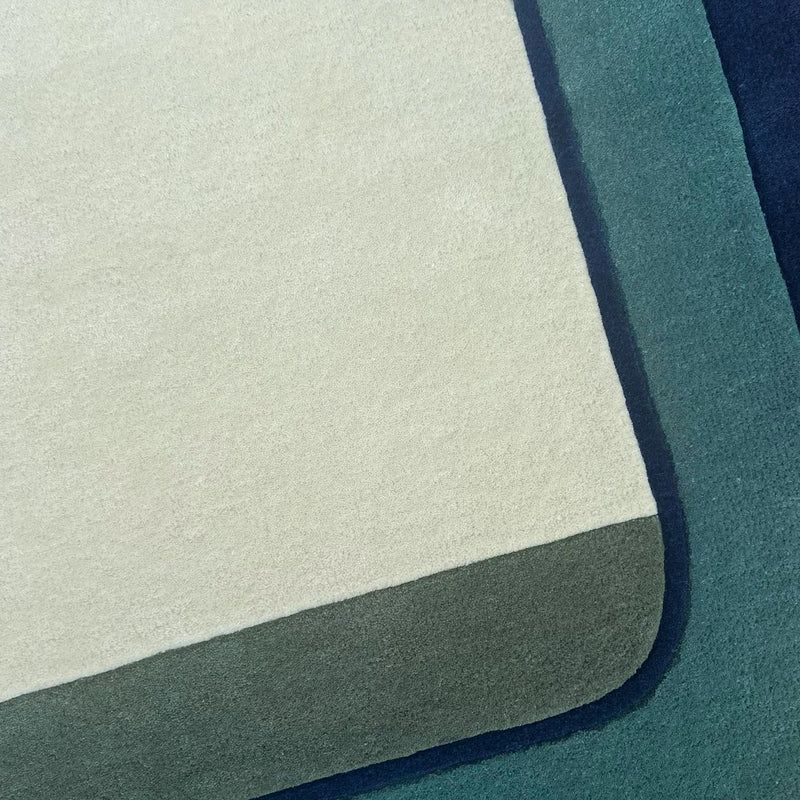 Tapis original en laine bleu Echo detail