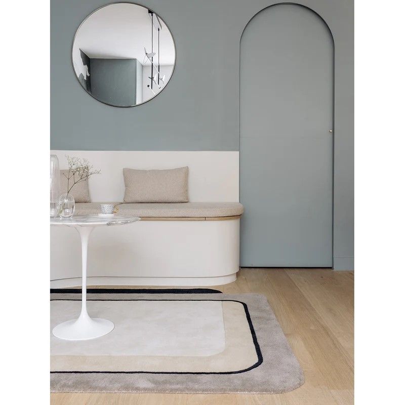 Tapis original en laine beige Echo salon