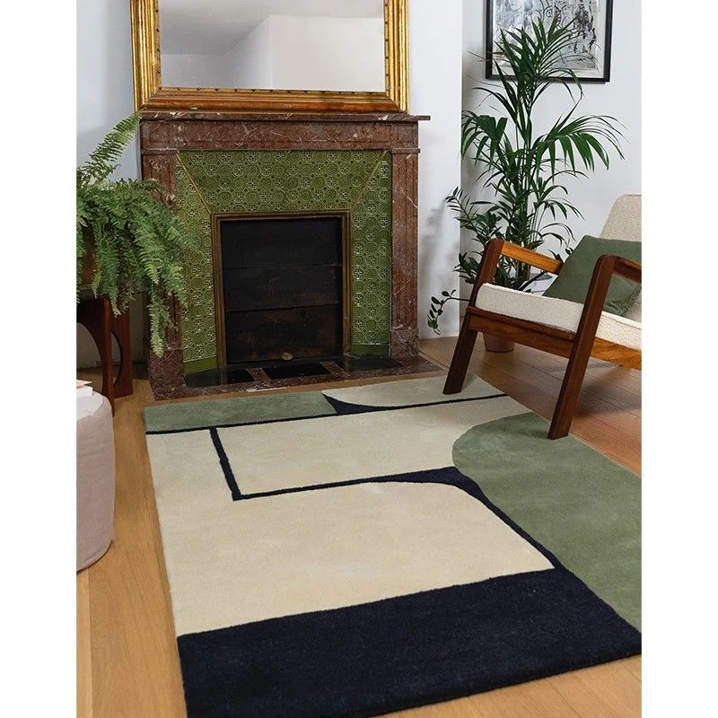 Tapis moderne vert Strada salon