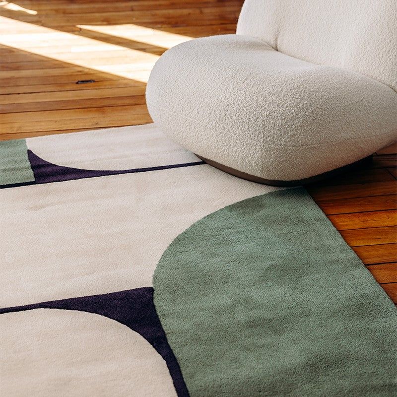 Tapis moderne vert Strada fauteuil