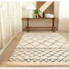Tapis épais motifs berbères gris sur fond crème Altos