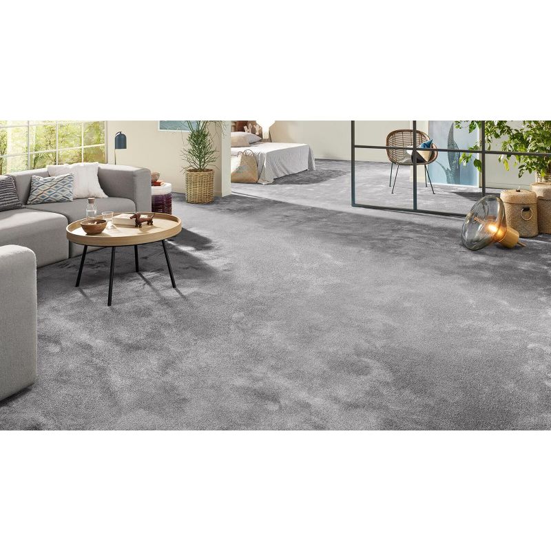 Tapis sur mesure Rond haut de gamme Lyrica Gris Clair ambiance