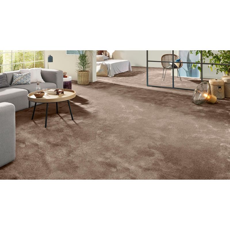 Tapis sur mesure Rond haut de gamme Lyrica Taupe bureau