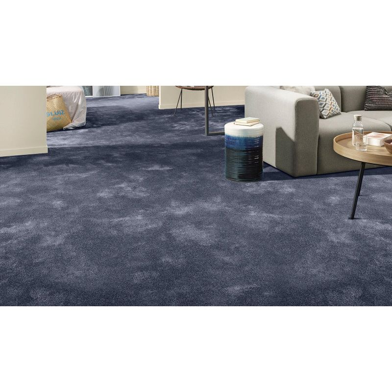 Tapis sur mesure Rond haut de gamme Lyrica Bleu Marine bureau