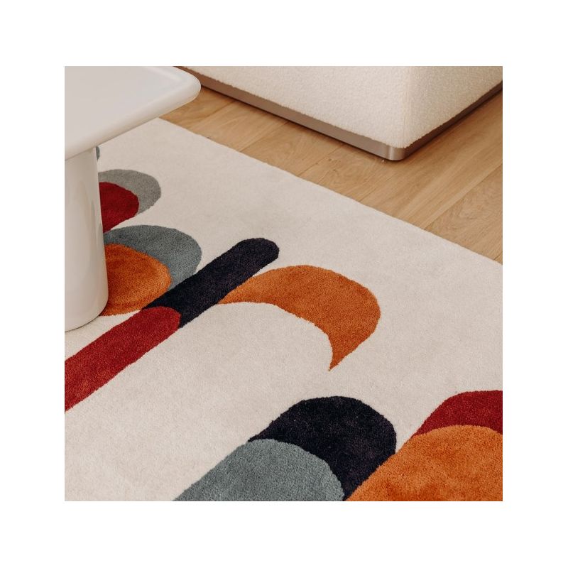 Tapis moderne en laine motifs Art Deco multicolore Sonate detail