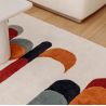 Tapis moderne en laine motifs Art Deco multicolore Sonate detail