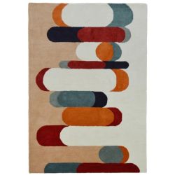 Tapis moderne en laine motifs Art Deco multicolore Sonate