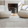 Tapis design motifs en relief blanc Equivok salon