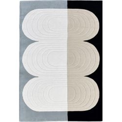 Tapis relief en laine bleu et gris Bibelot