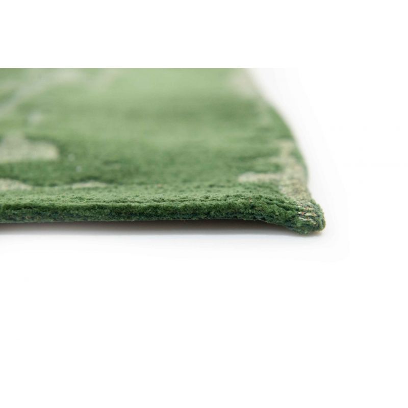 Tapis de salon moderne en polyester Baobab vert Perrier